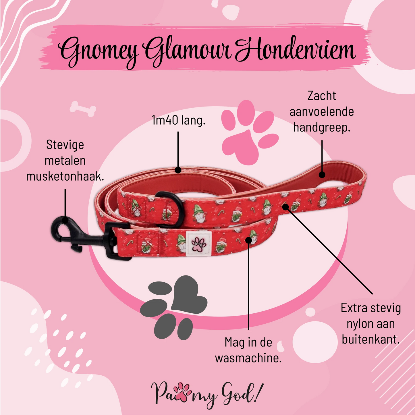 Gnomey Glamour Hondenriem