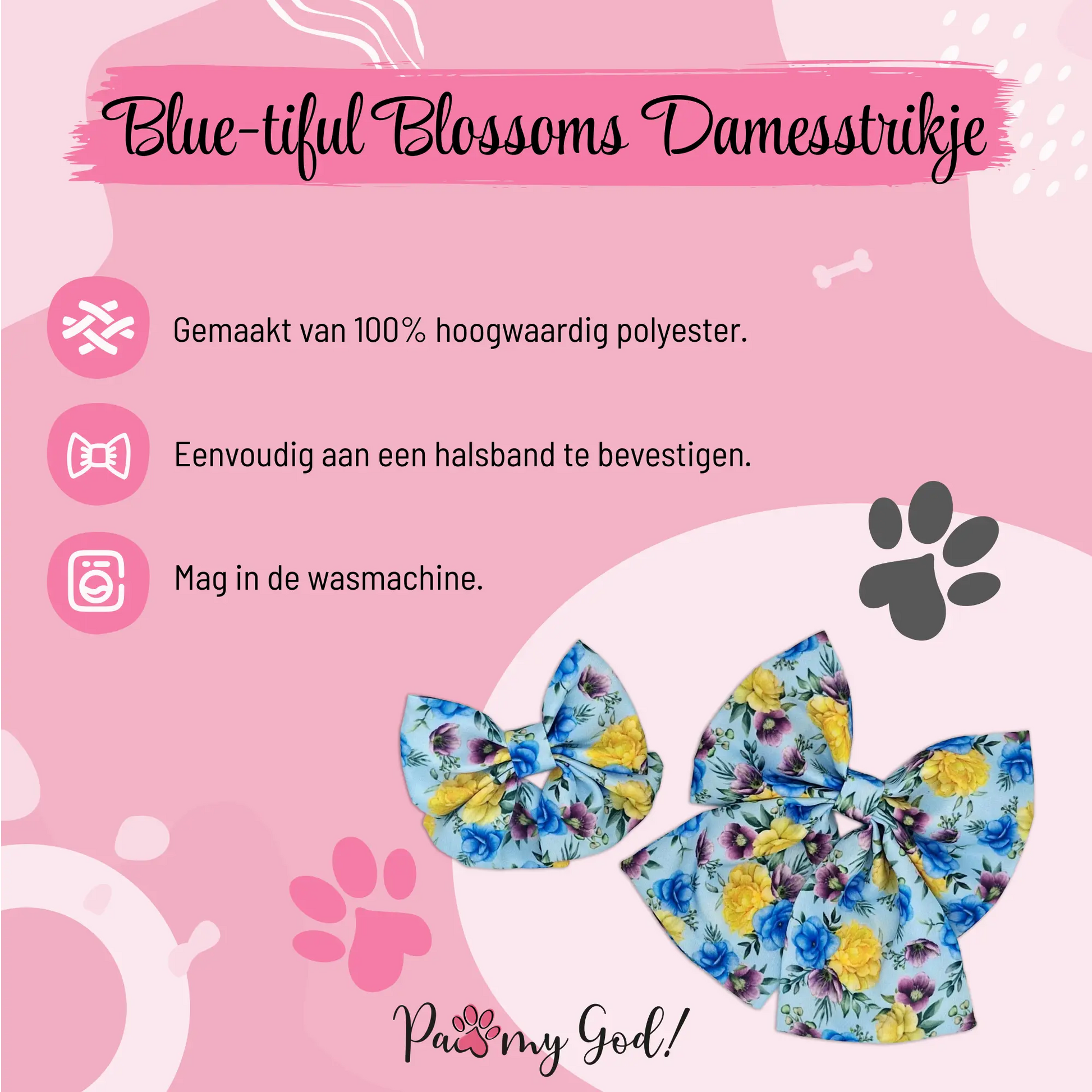 Blue-tiful Blossoms Lady Bow Features