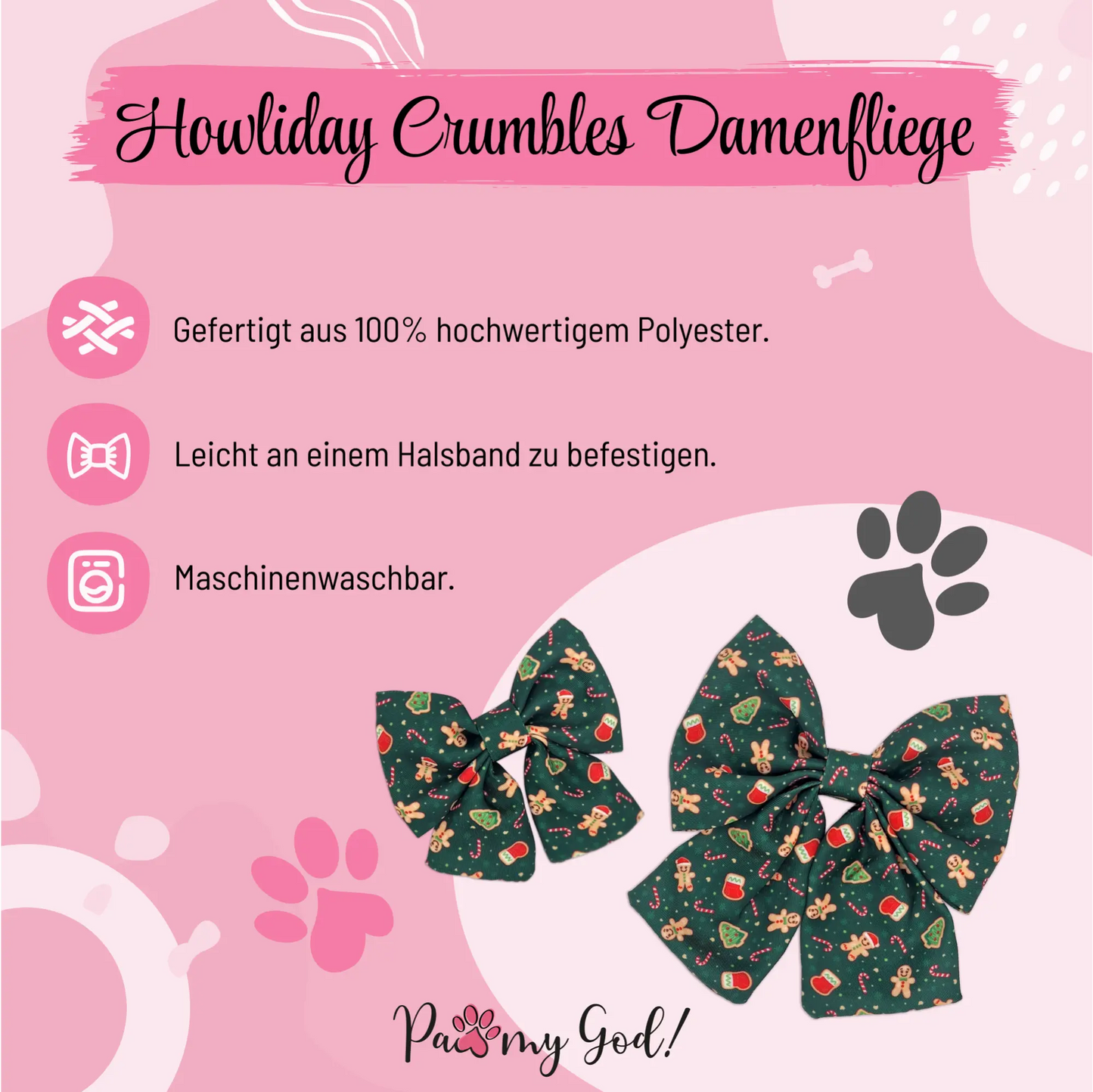Howliday Crumbles Lady Bow Features