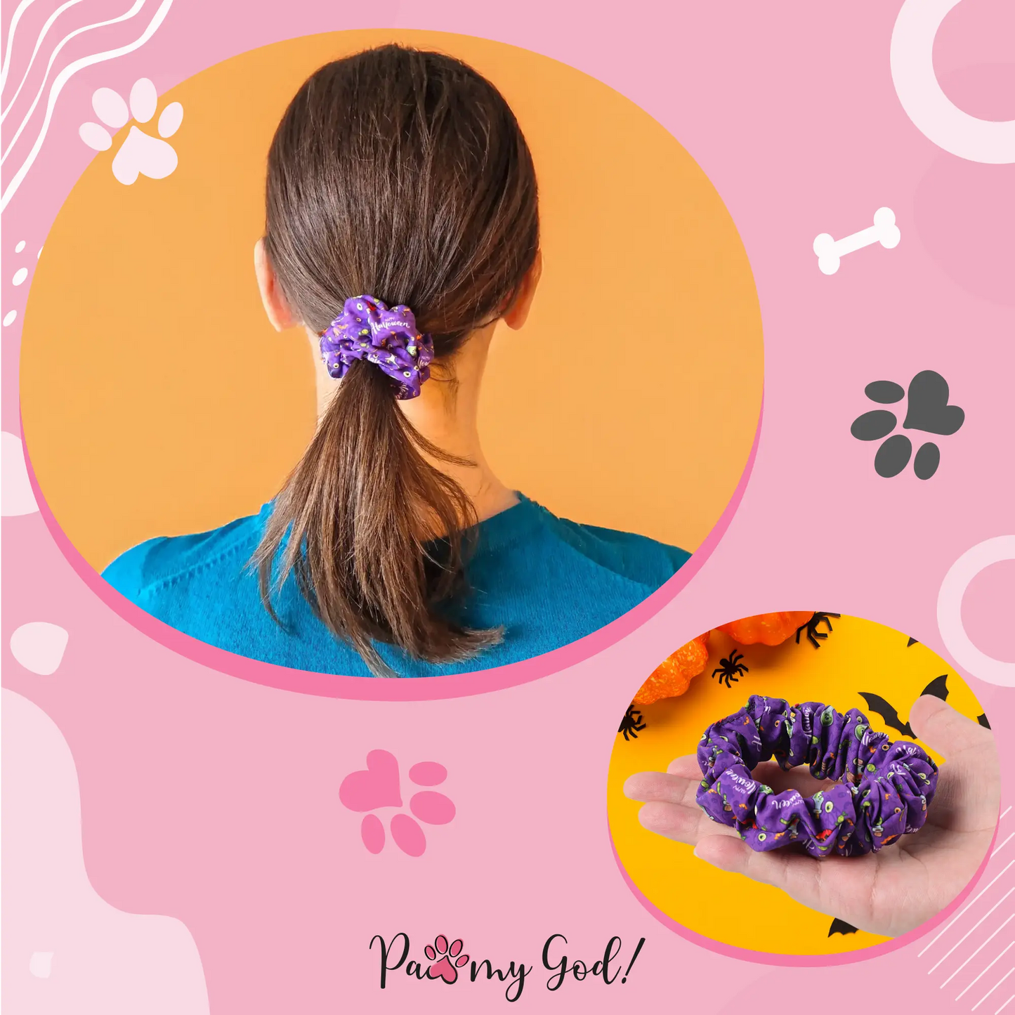 Pumpkin Pooch Parade Scrunchie Usage