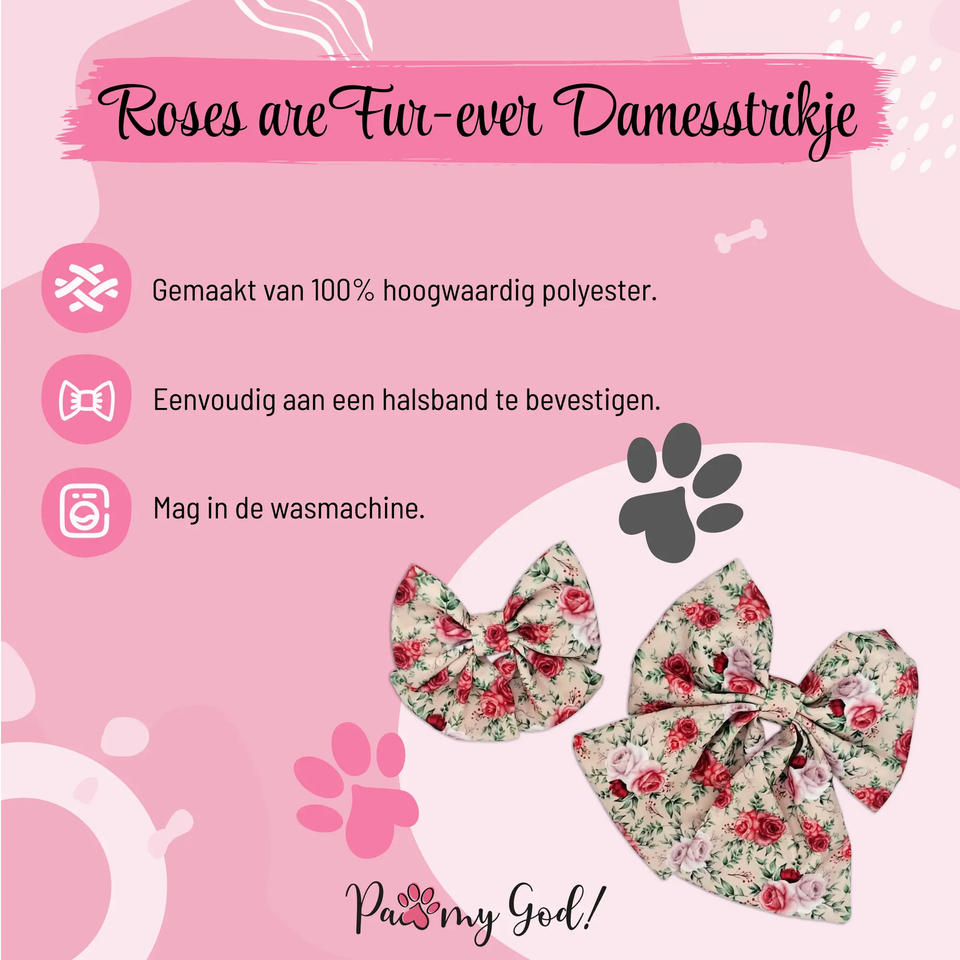 Roses are Fur-ever Lady Bow Features