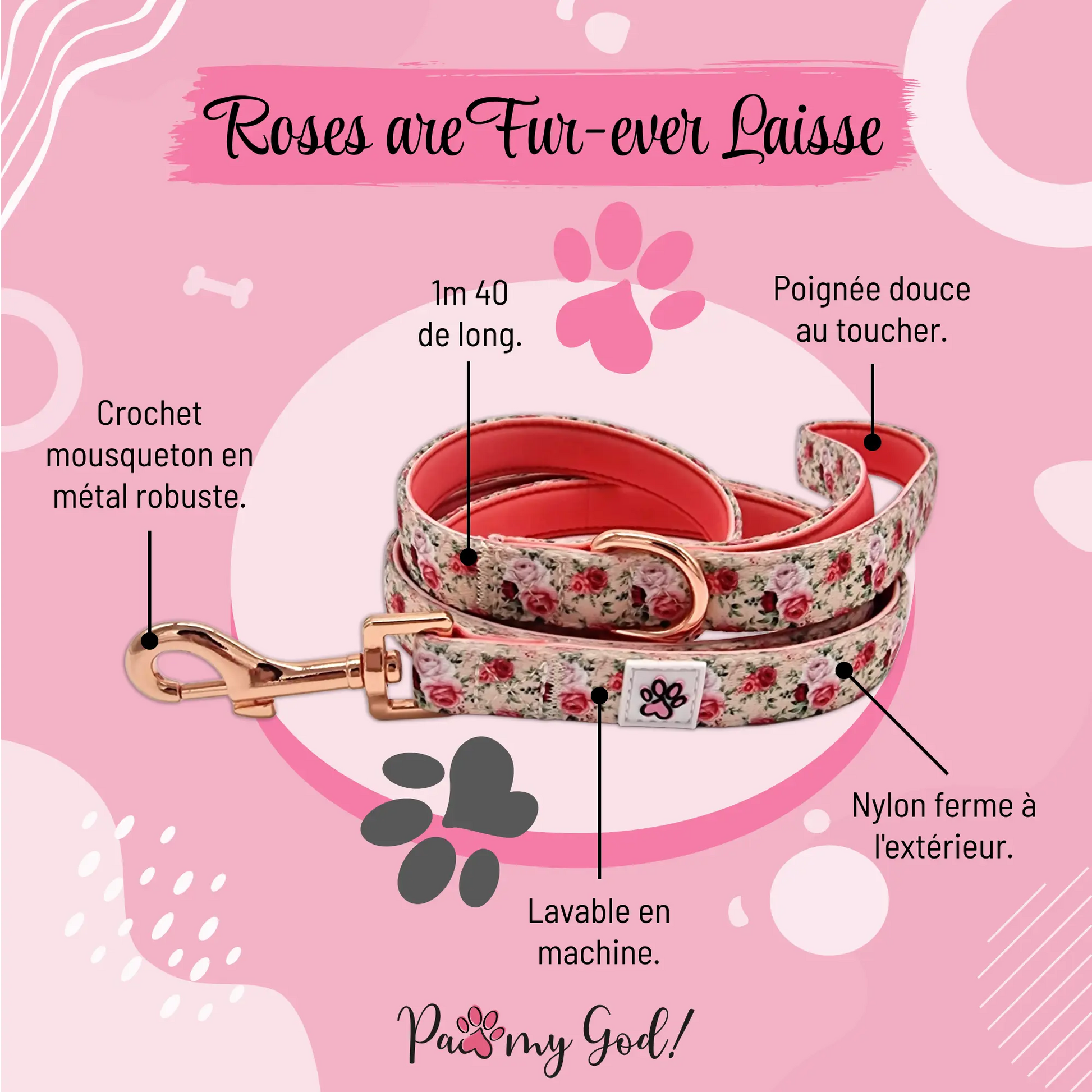 Roses are Fur-ever Leash Features