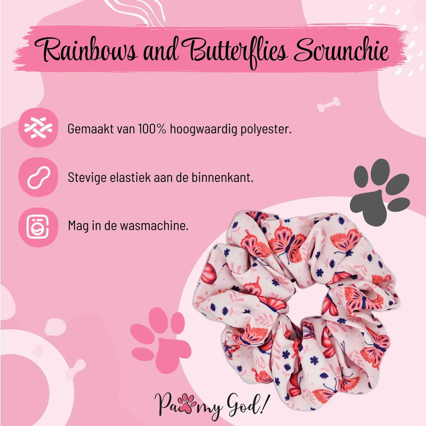Rainbows and Butterflies Scrunchie