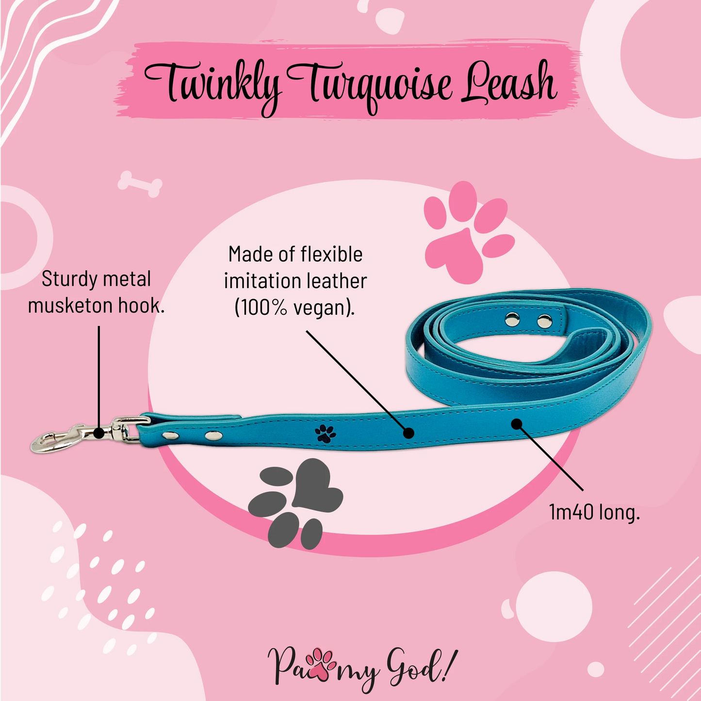 Twinkly Turquoise Leash