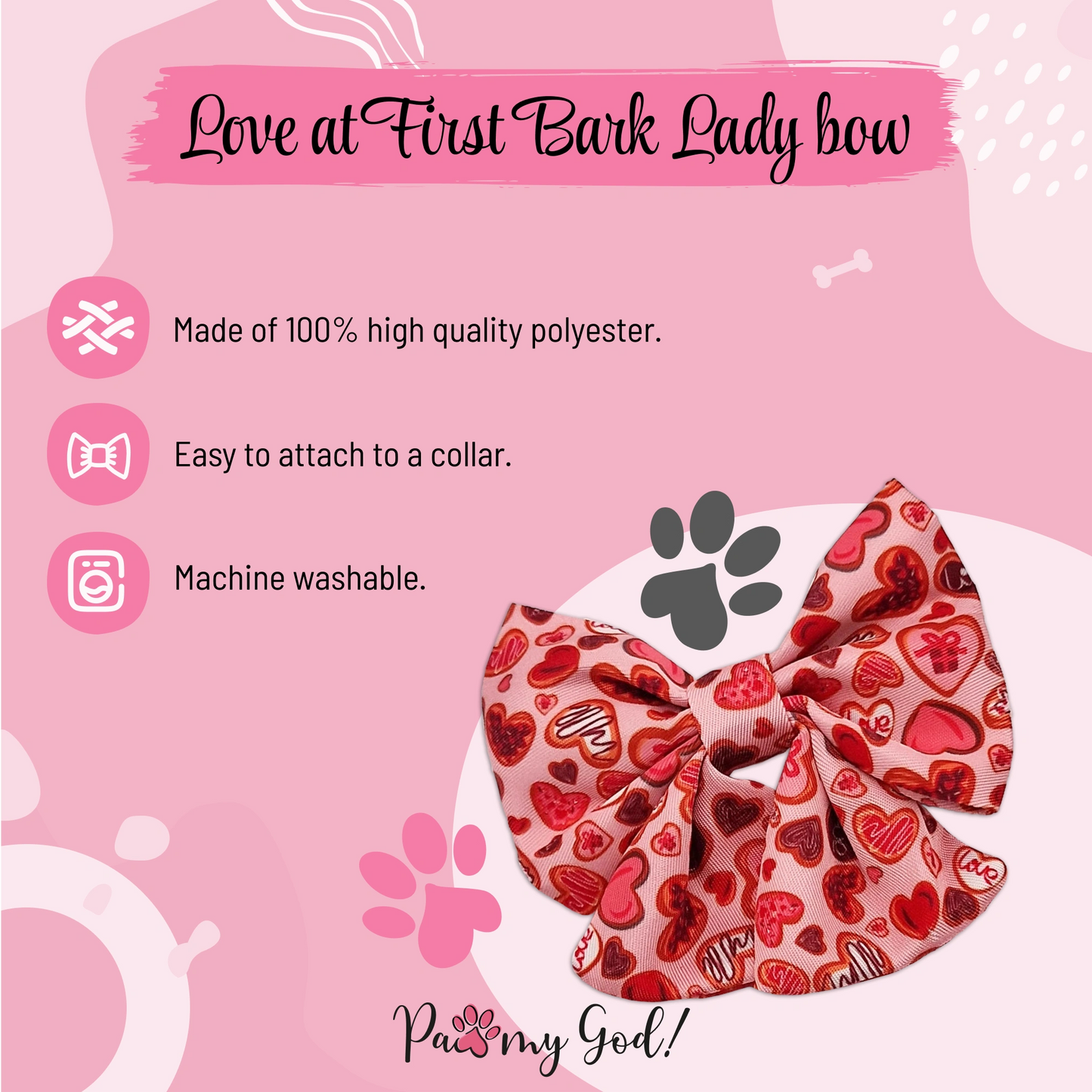 Love at First Bark Nœud Papillon Féminin