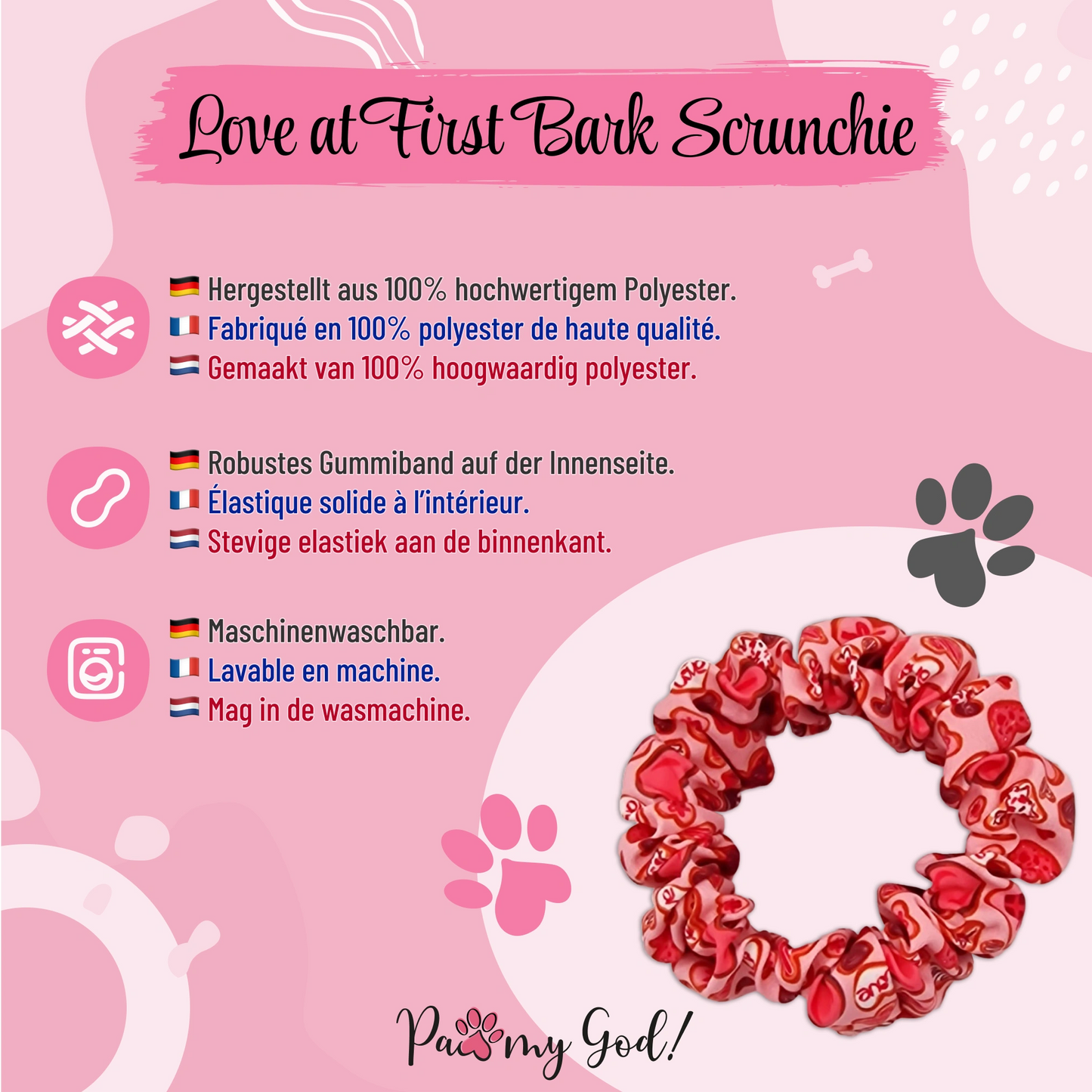 Love at First Bark Scrunchie