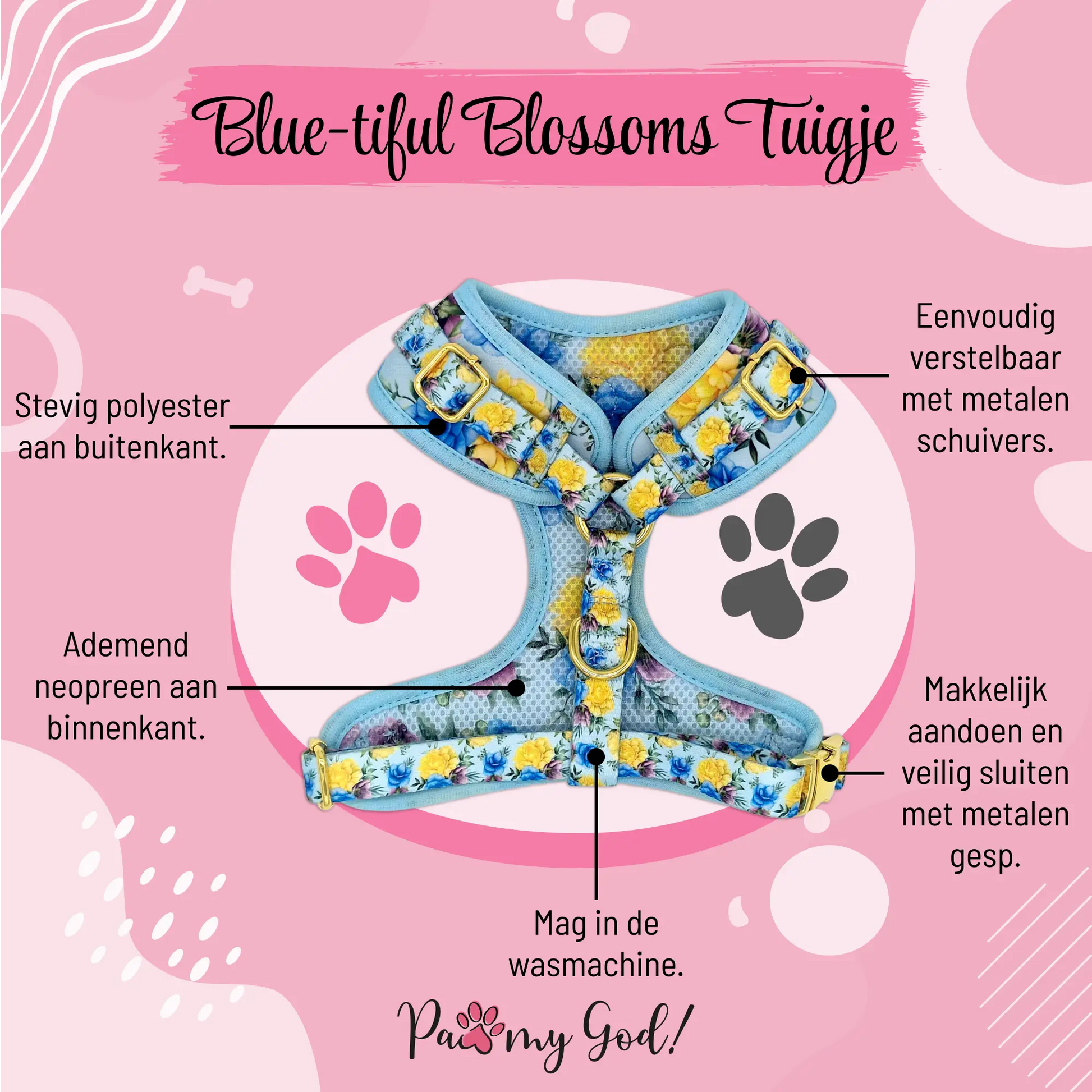 Blue-tiful Blossoms Harness Features