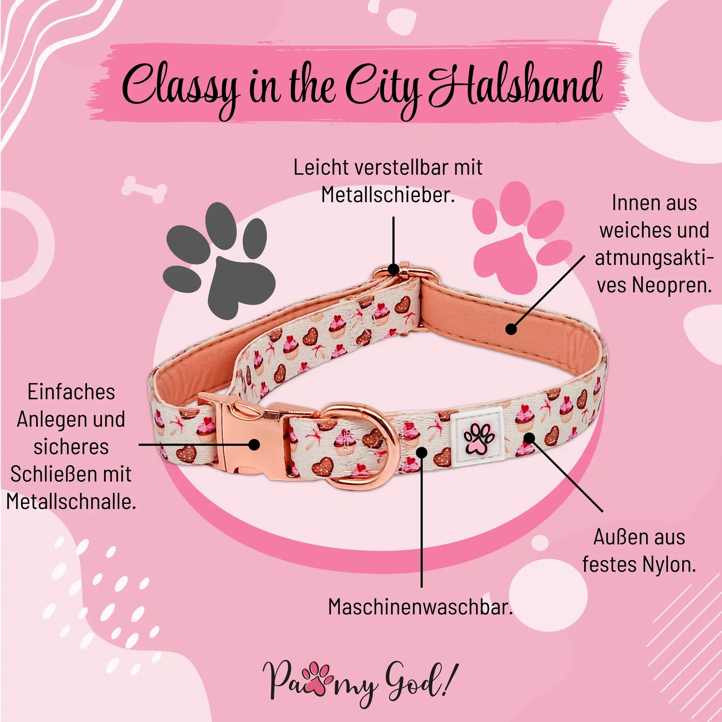 Classy in the City Cloth Collar Features