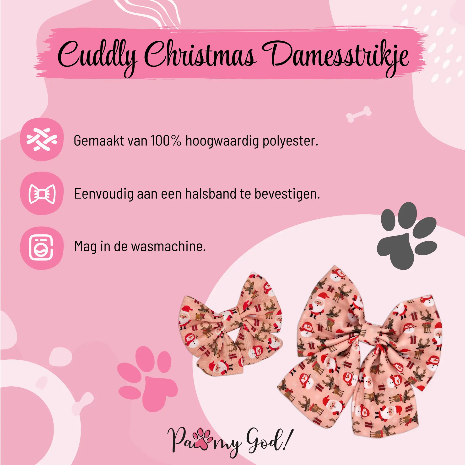 Cuddly Christmas Lady Bow Features