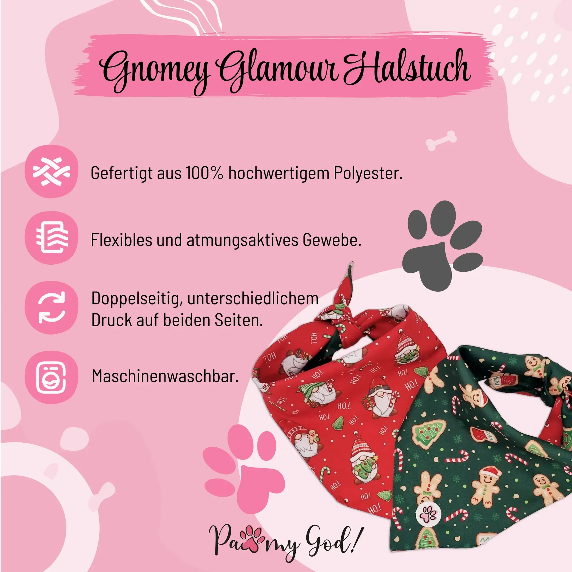 Gnomey Glamour Bandana Features