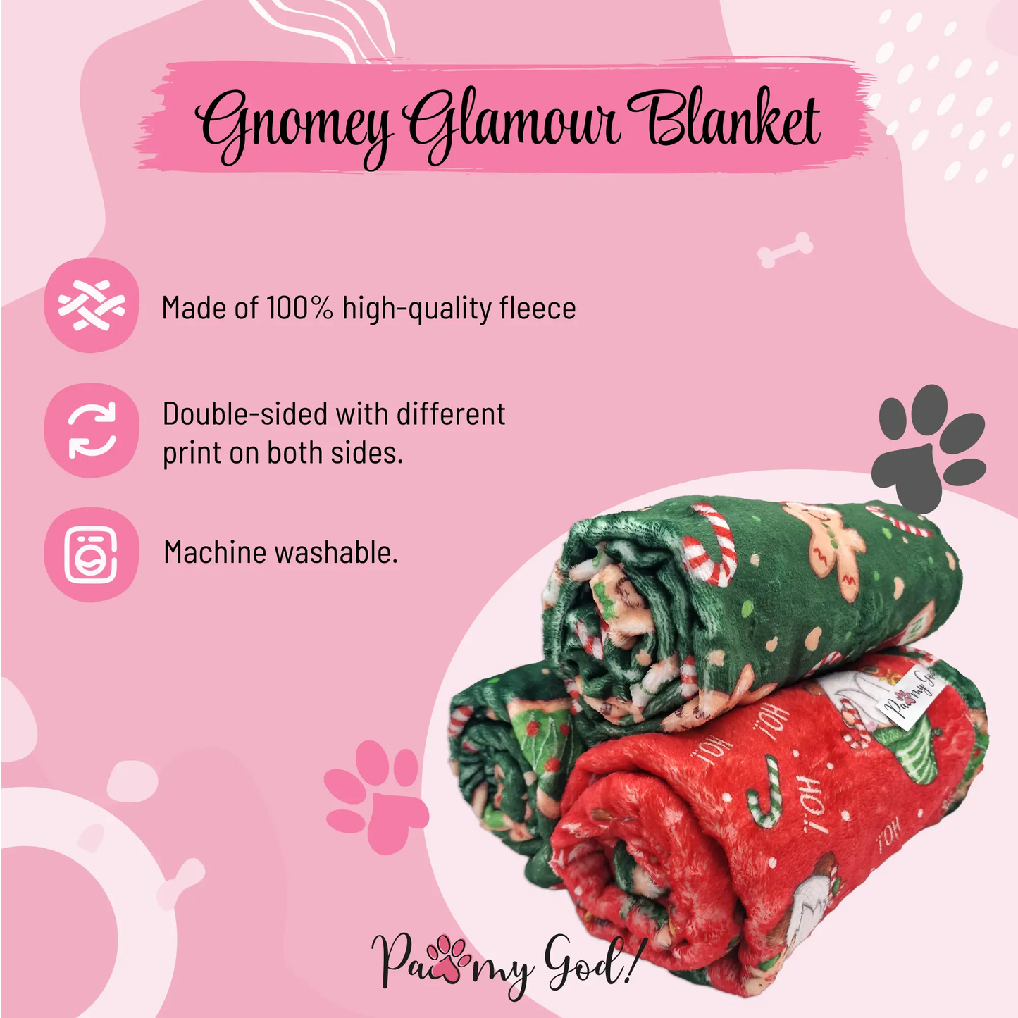 Gnomey Glamour Blanket Features