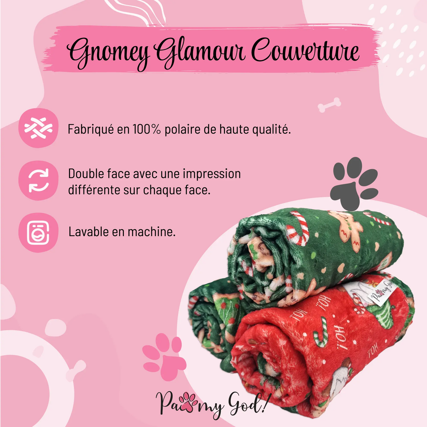 Gnomey Glamour Blanket Features