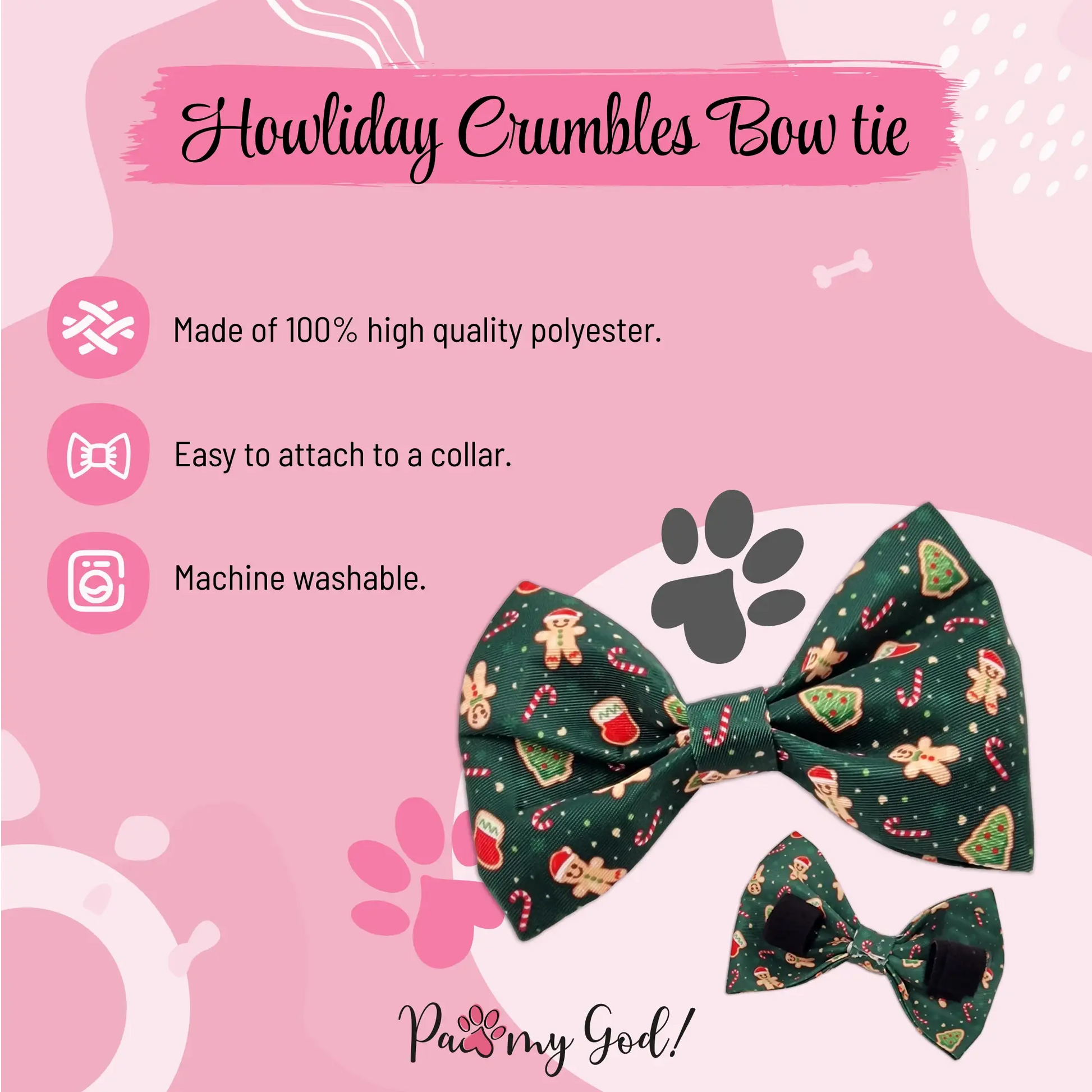 Howliday Crumbles Bow Tie Features