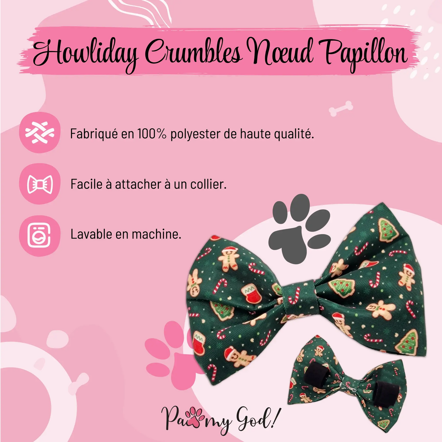 Howliday Crumbles Bow Tie Features