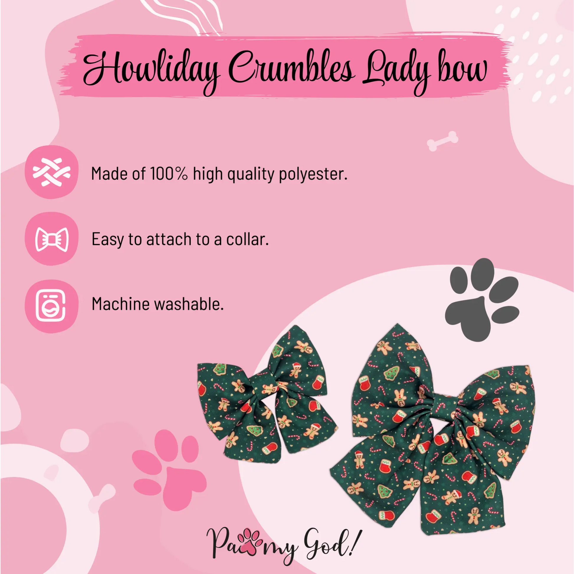 Howliday Crumbles Lady Bow Features