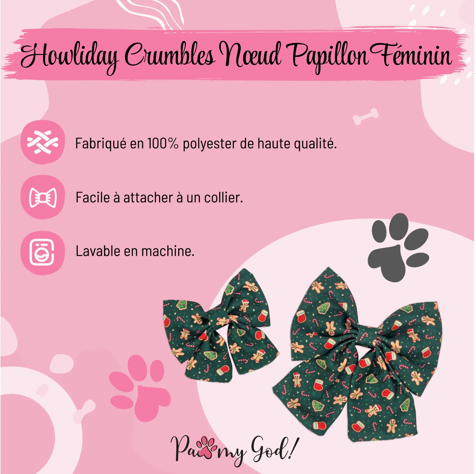 Howliday Crumbles Lady Bow Features
