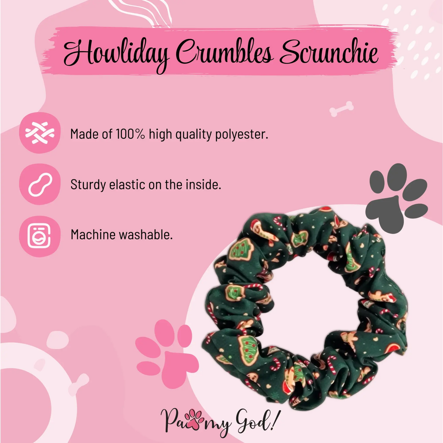 Howliday Crumbles Scrunchie Features