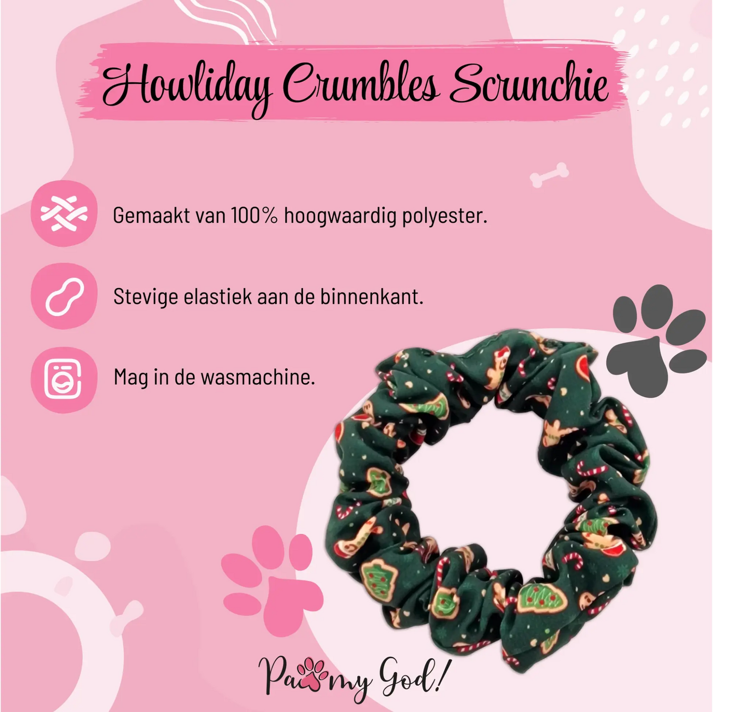 Howliday Crumbles Scrunchie Features