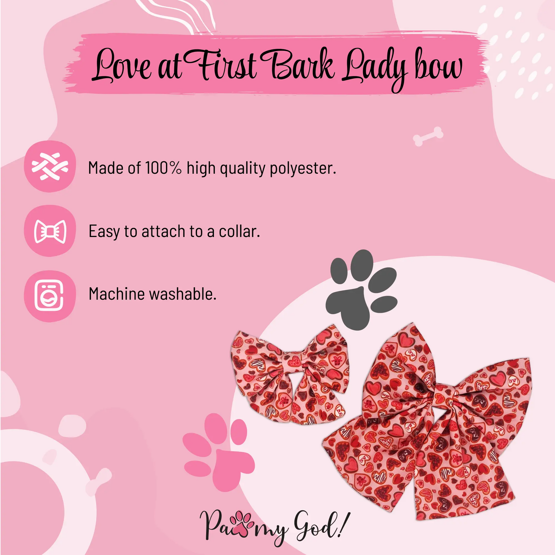 Love at First Bark Lady Bow Features