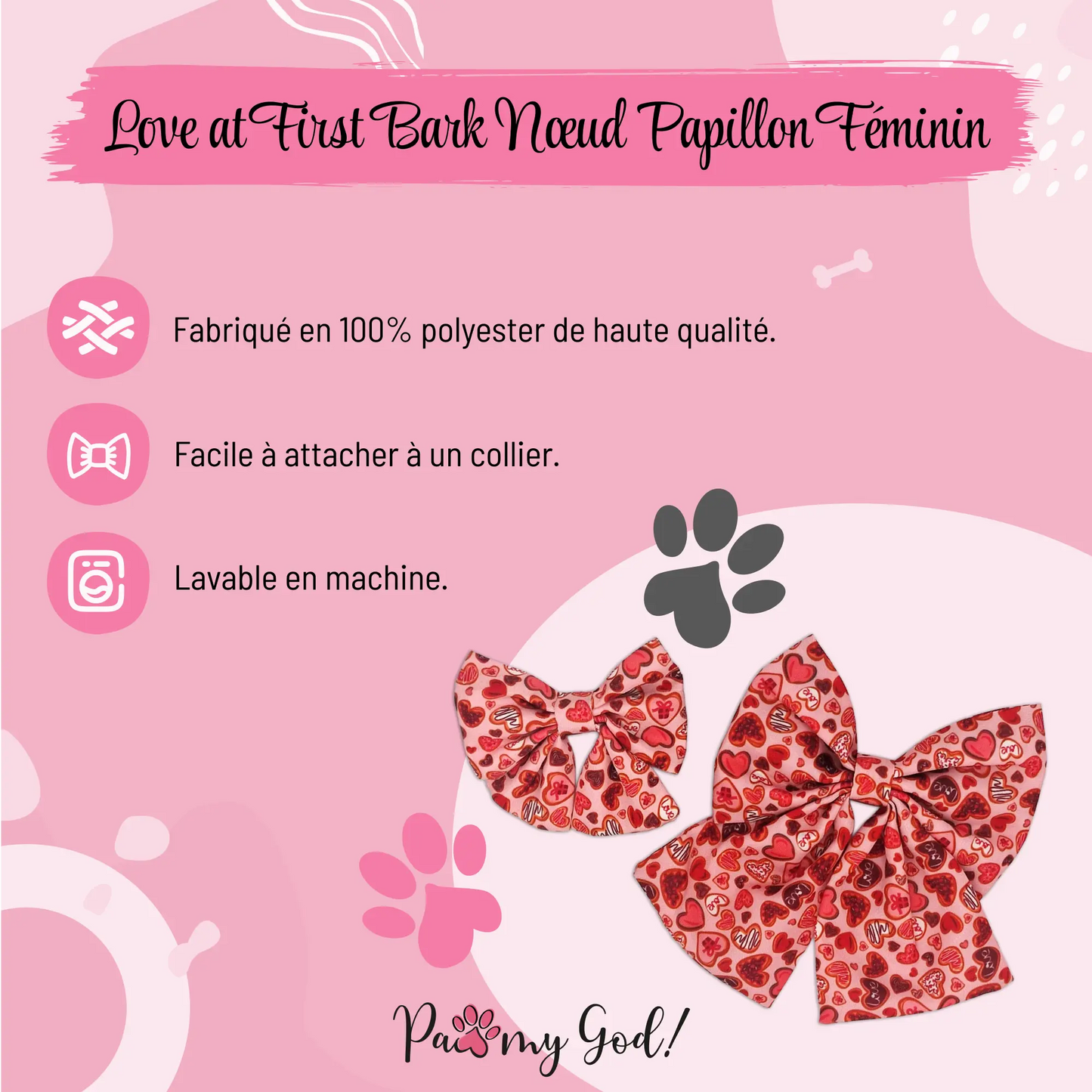 Love at First Bark Lady Bow Features
