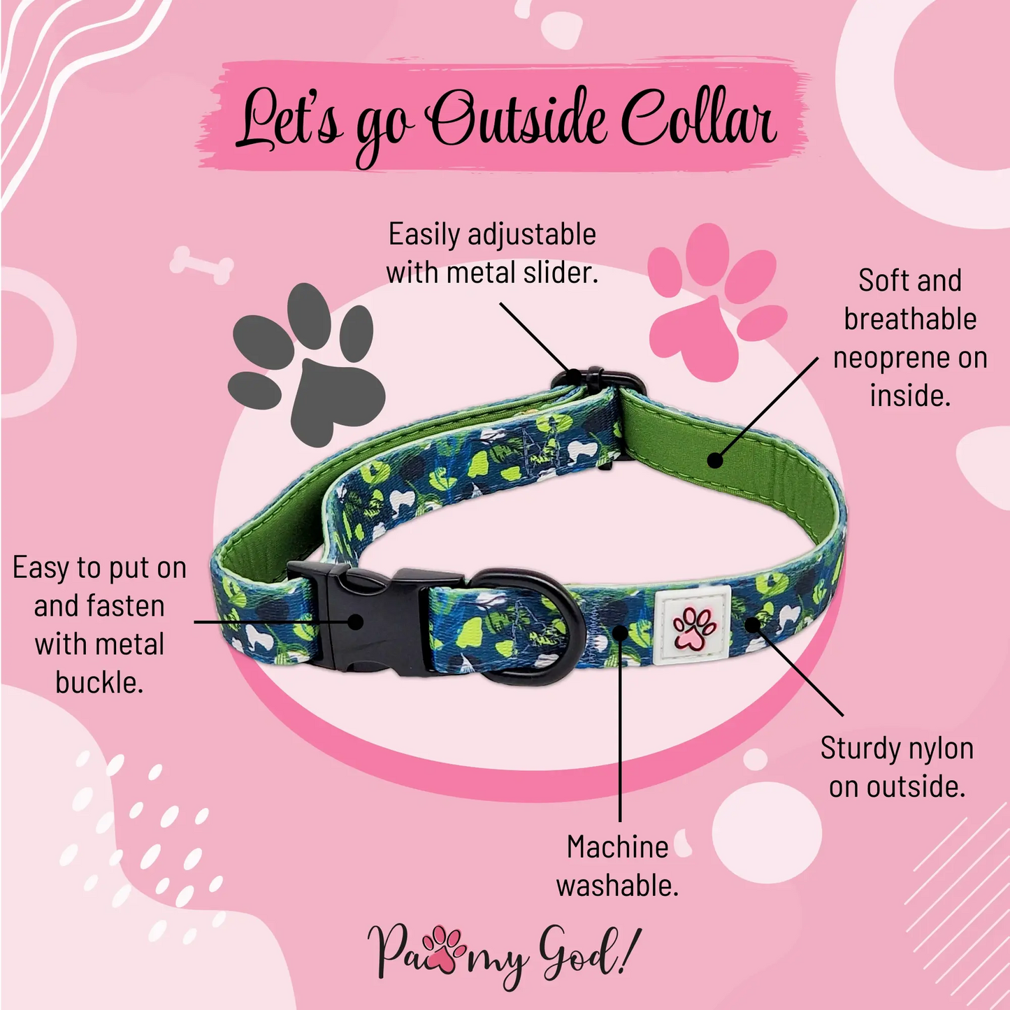 Let's go Outside Cloth Collar Features