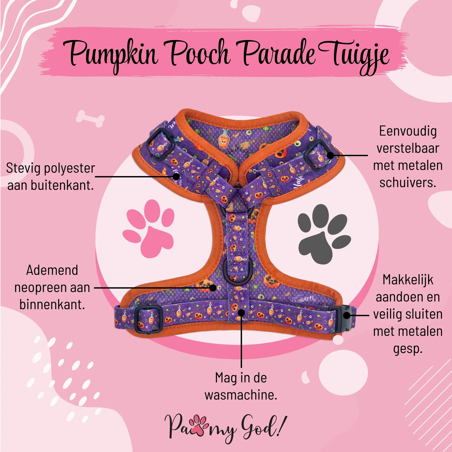 Pumpkin Pooch Parade Harness Features