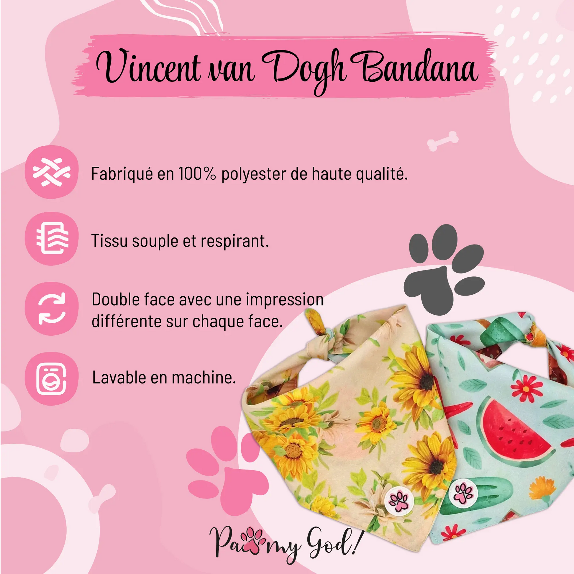 Vincent van Dogh Bandana Features