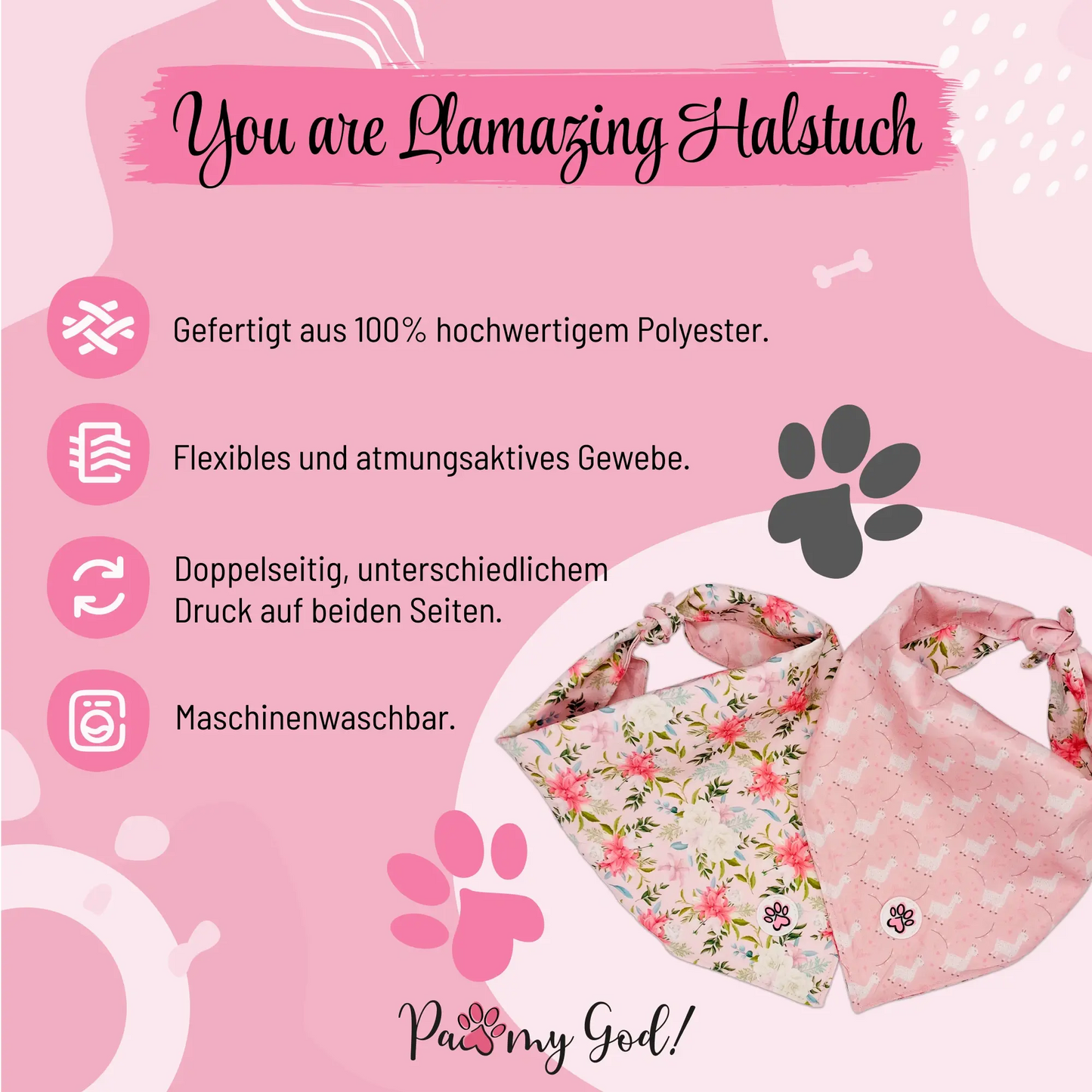 You are Llamazing Bandana Features