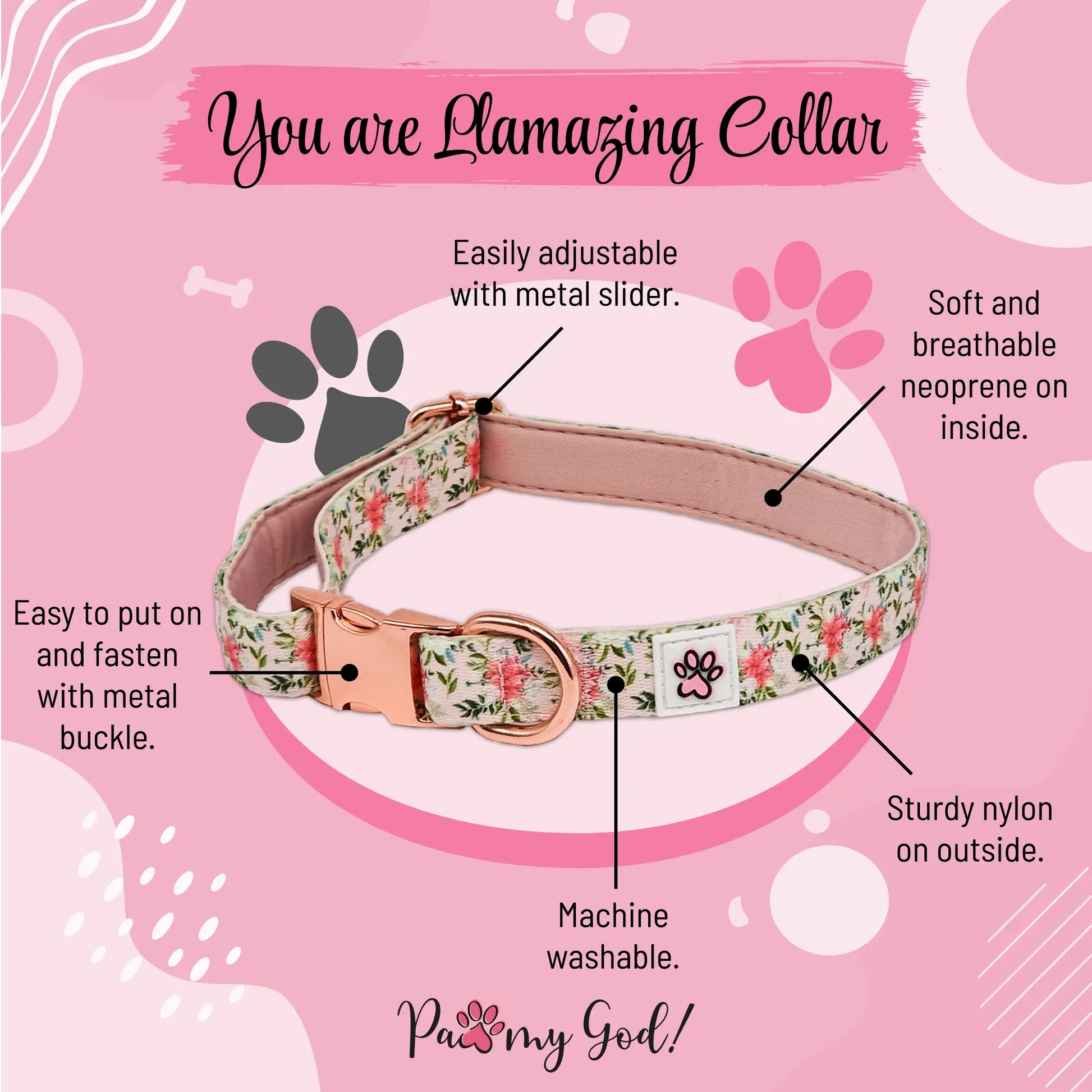 You are Llamazing Cloth Collar Features