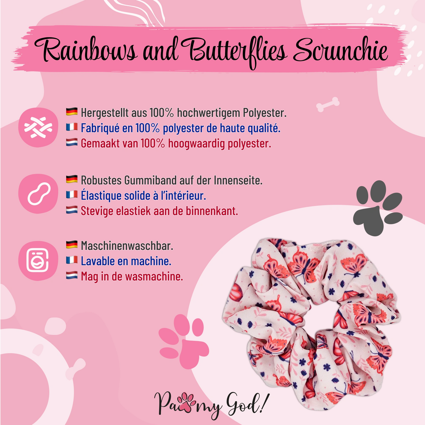 Rainbows and Butterflies Scrunchie