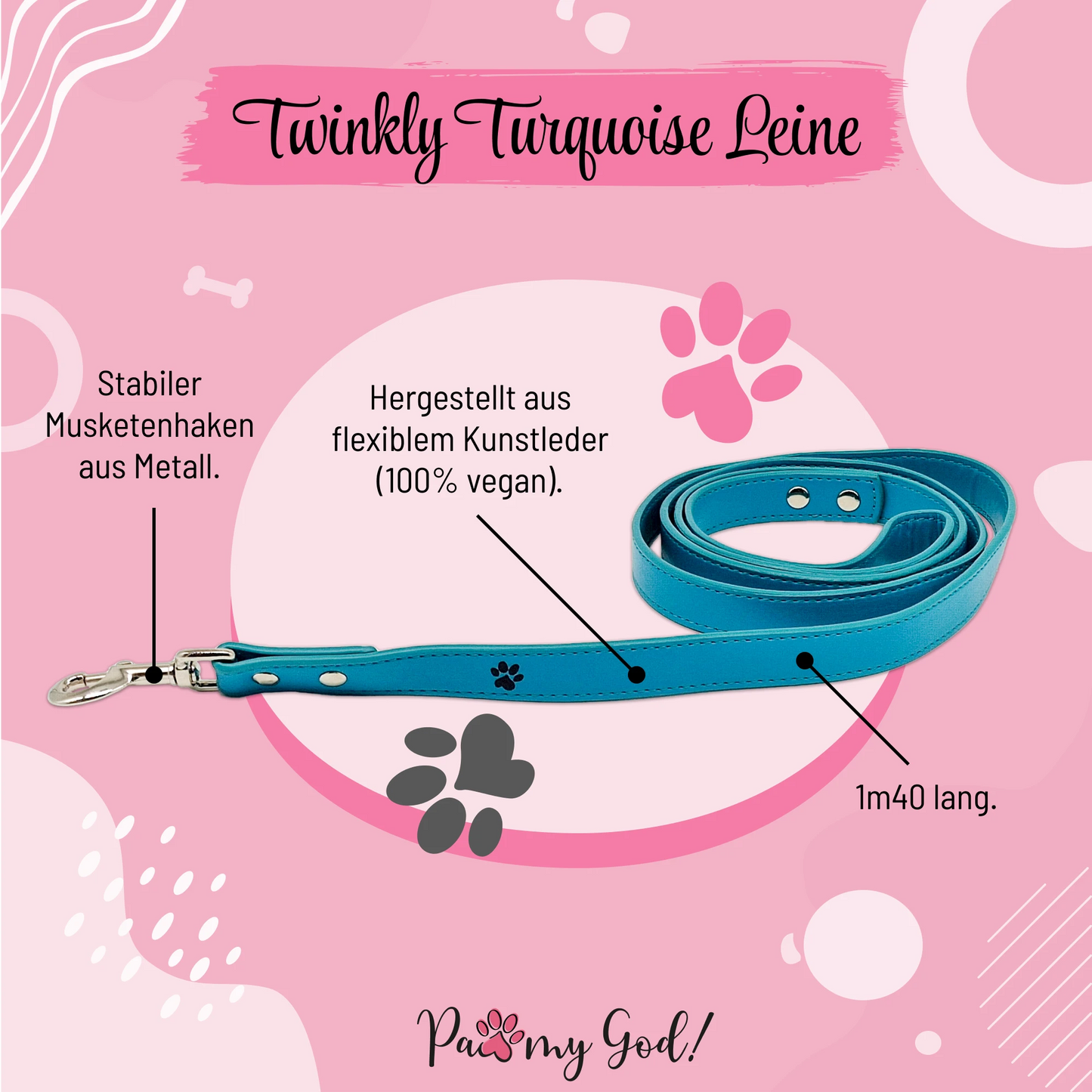 Twinkly Turquoise Leash