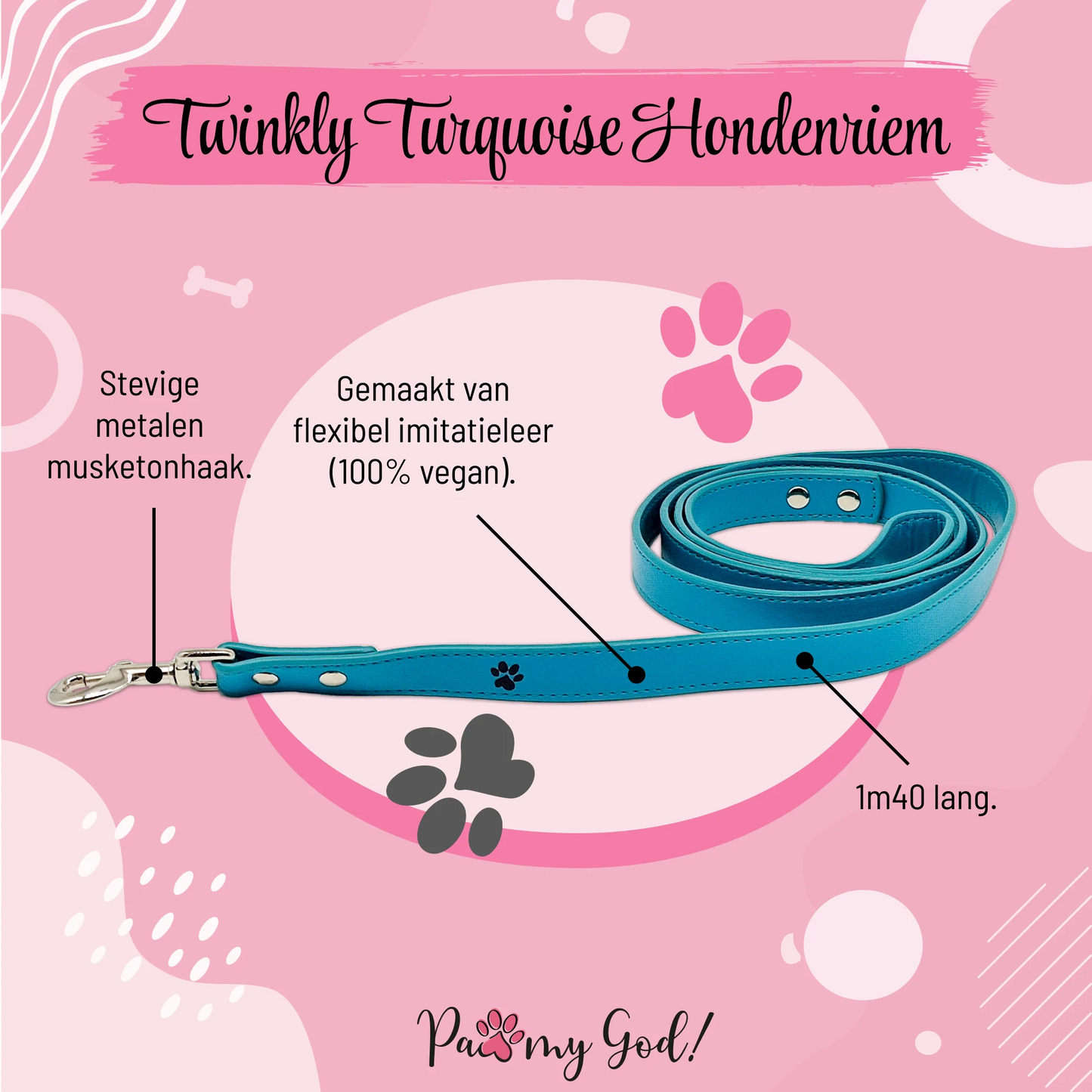 Twinkly Turquoise Hondenriem